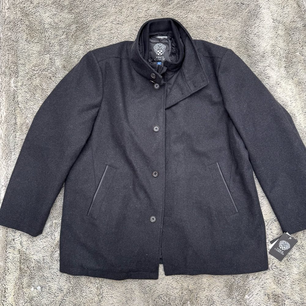 NWT Vince Camuto Black Wool Blend Coat
